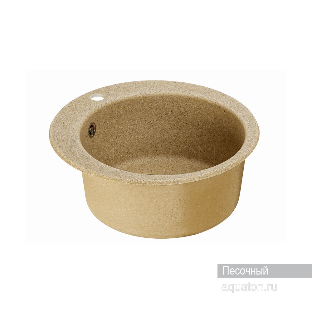 Мойка для кухни из литого мрамора песочная 48см AQUATON Иверия 1A711032IV220
