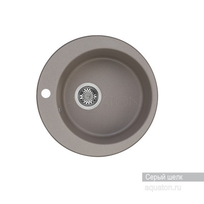 Мойка для кухни из литого мрамора серый шелк 48см AQUATON Иверия 1A711032IV250