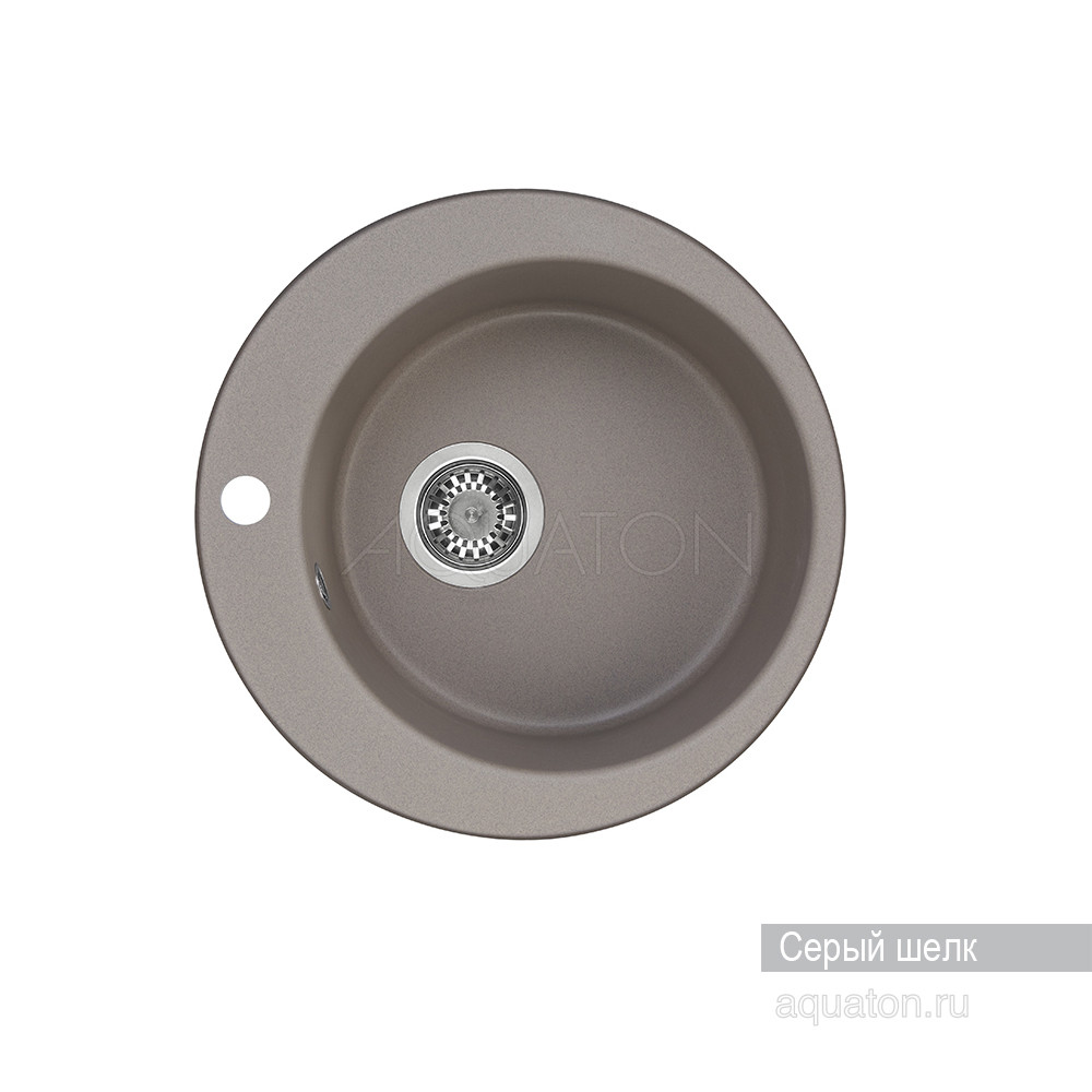Мойка для кухни из литого мрамора серый шелк 48см AQUATON Иверия 1A711032IV250
