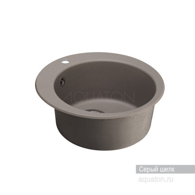 Мойка для кухни из литого мрамора серый шелк 48см AQUATON Иверия 1A711032IV250