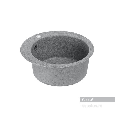 Мойка для кухни из литого мрамора серая 48см AQUATON Иверия 1A711032IV230