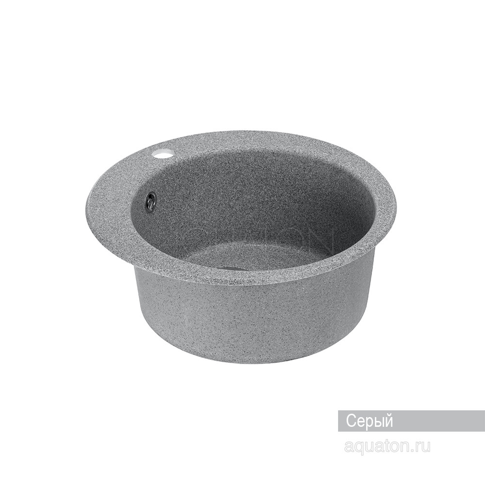 Мойка для кухни из литого мрамора серая 48см AQUATON Иверия 1A711032IV230