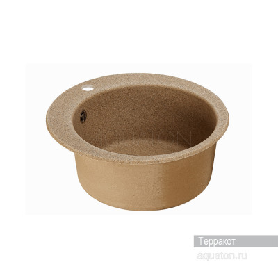 Мойка для кухни из литого мрамора терракот 48см AQUATON Иверия 1A711032IV270