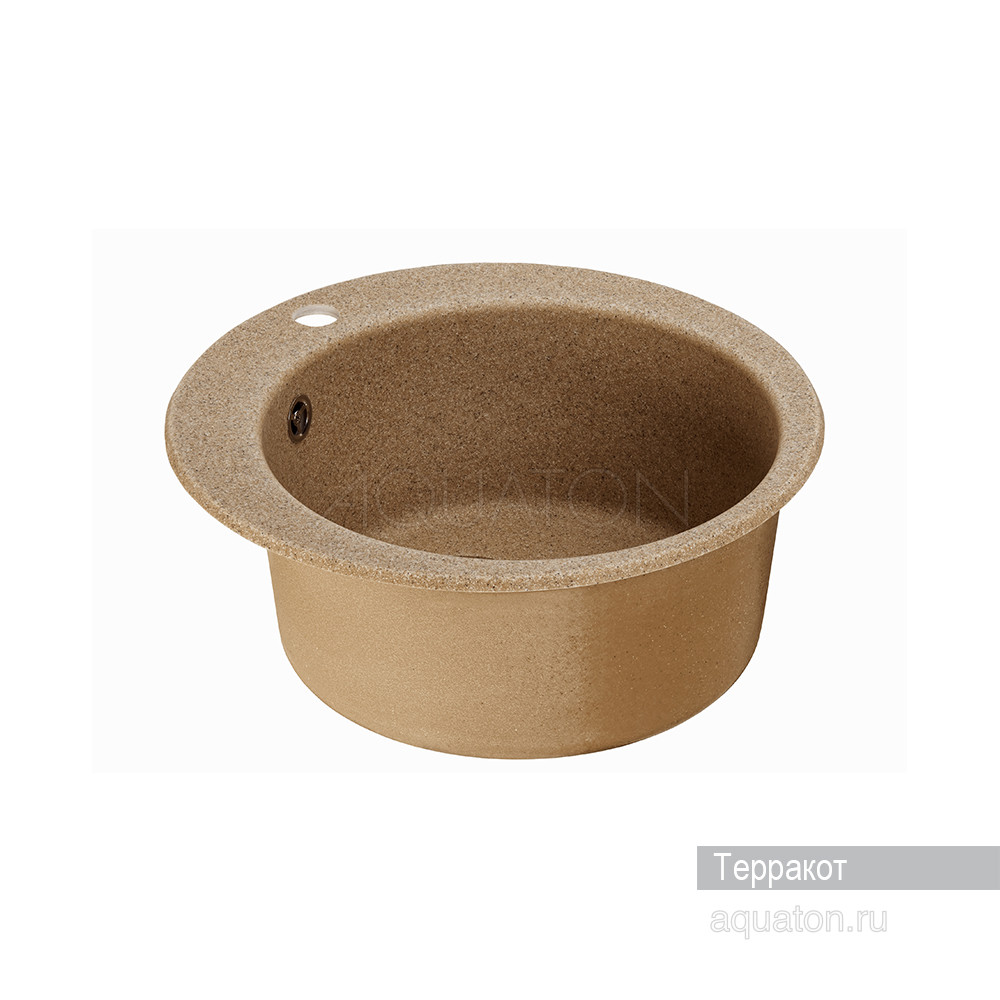 Мойка для кухни из литого мрамора терракот 48см AQUATON Иверия 1A711032IV270