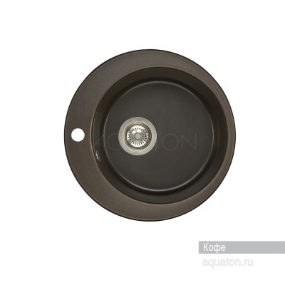 Мойка для кухни из литого мрамора кофе 48см AQUATON Иверия 1A711032IV280