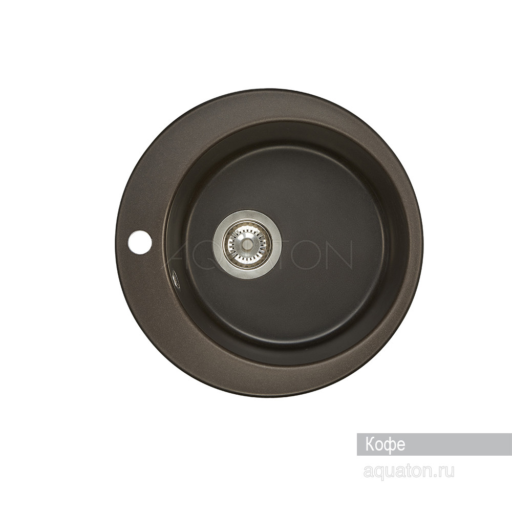 Мойка для кухни из литого мрамора кофе 48см AQUATON Иверия 1A711032IV280