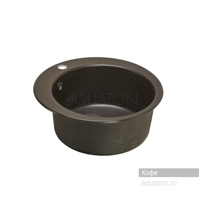Мойка для кухни из литого мрамора кофе 48см AQUATON Иверия 1A711032IV280