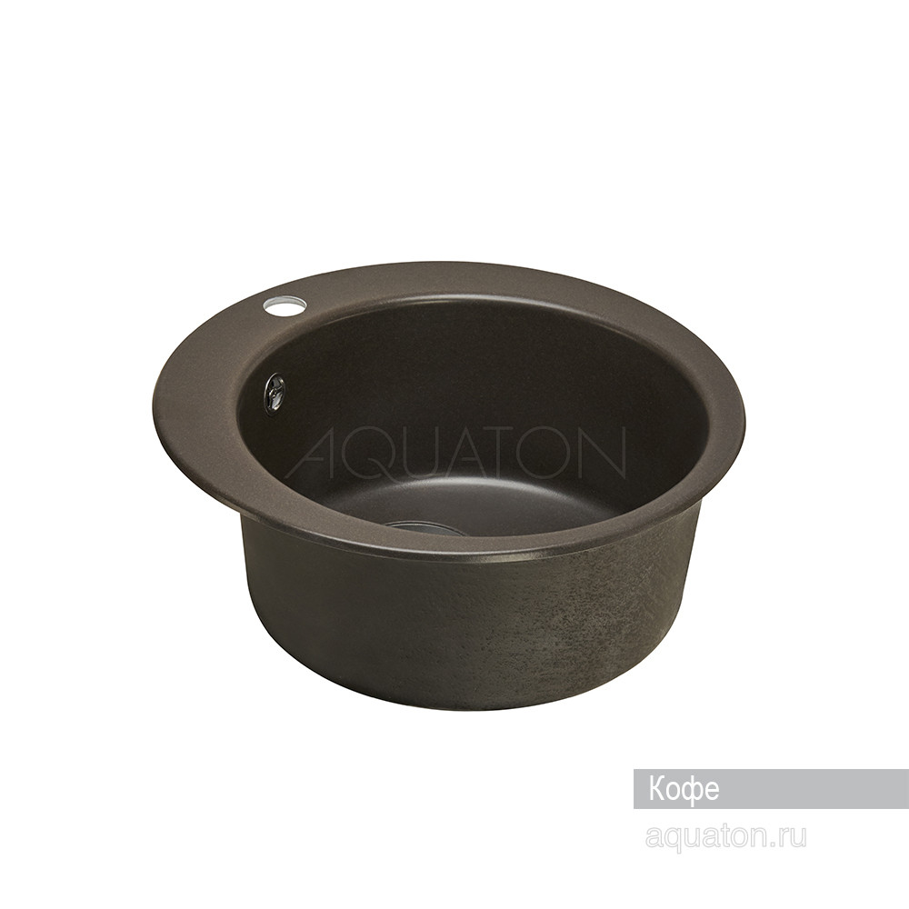 Мойка для кухни из литого мрамора кофе 48см AQUATON Иверия 1A711032IV280