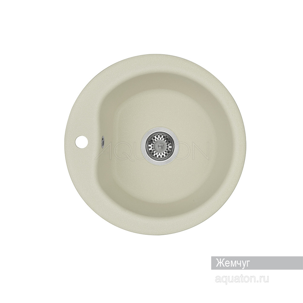 Мойка для кухни из литого мрамора жемчуг 51см AQUATON Мида 1A712732MD240