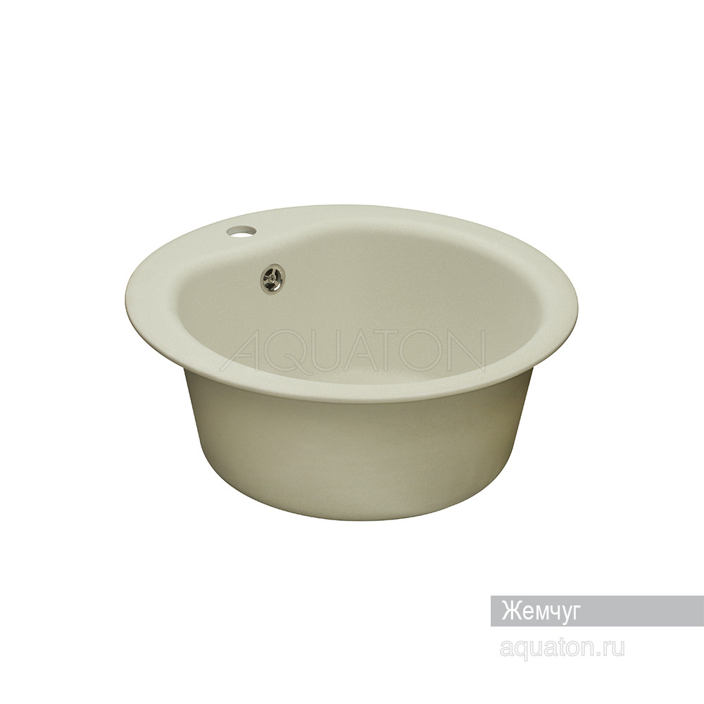 Мойка для кухни из литого мрамора жемчуг 51см AQUATON Мида 1A712732MD240