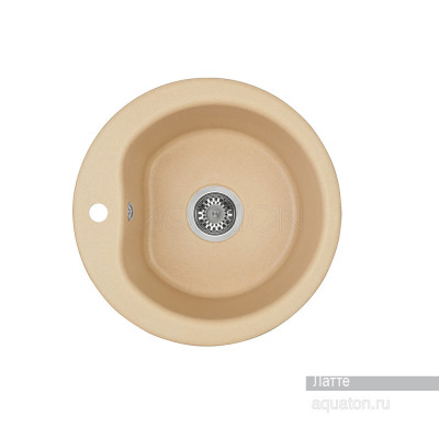 Мойка для кухни из литого мрамора латте 51см AQUATON Мида 1A712732MD260