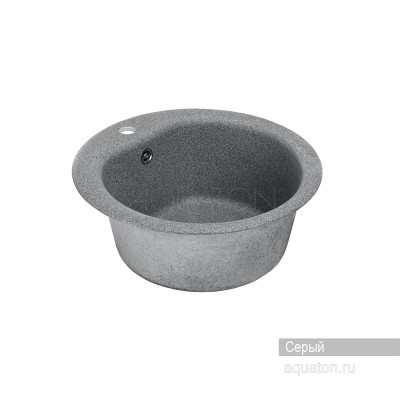 Мойка для кухни из литого мрамора серая 51см AQUATON Мида 1A712732MD230