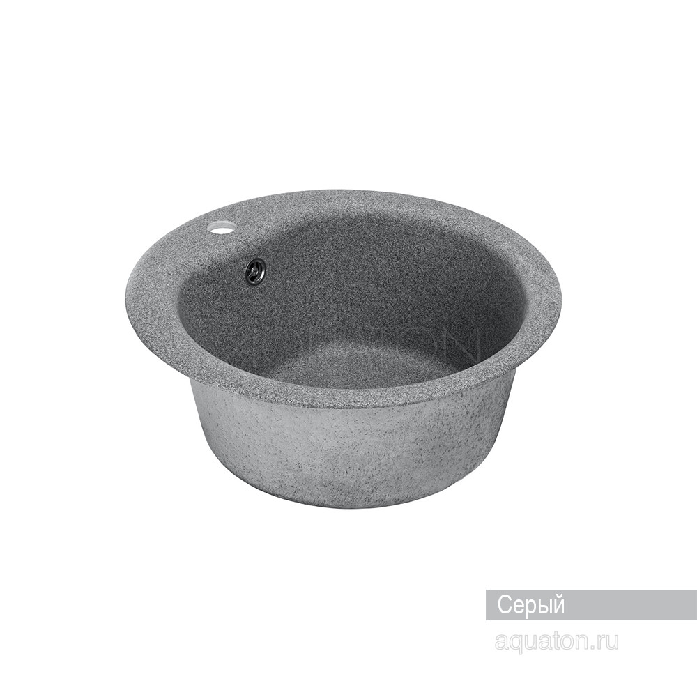 Мойка для кухни из литого мрамора серая 51см AQUATON Мида 1A712732MD230