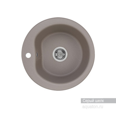 Мойка для кухни из литого мрамора серый шелк 51см AQUATON Мида 1A712732MD250