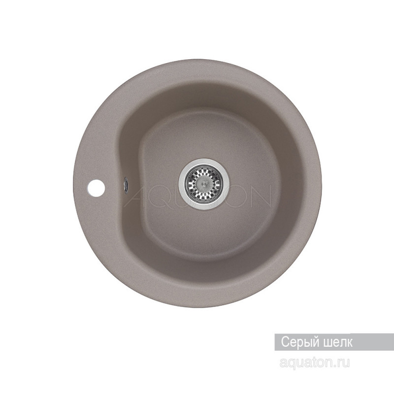 Мойка для кухни из литого мрамора серый шелк 51см AQUATON Мида 1A712732MD250