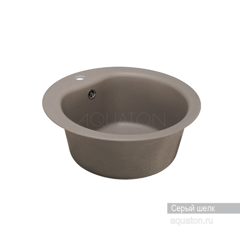 Мойка для кухни из литого мрамора серый шелк 51см AQUATON Мида 1A712732MD250