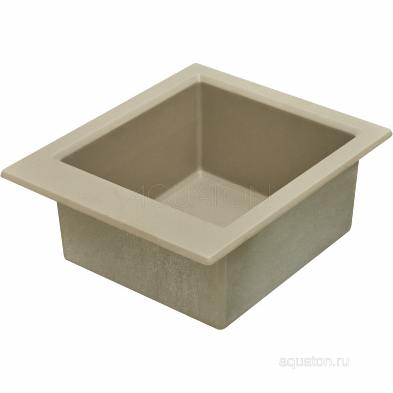 Мойка для кухни из литого мрамора серый шелк 43х52см AQUATON Линеа 1A732932LW250