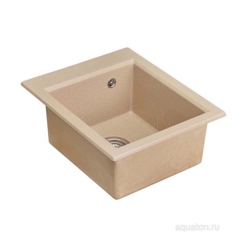 Мойка для кухни из литого мрамора латте 43х52см AQUATON Линеа 1A732932LW260