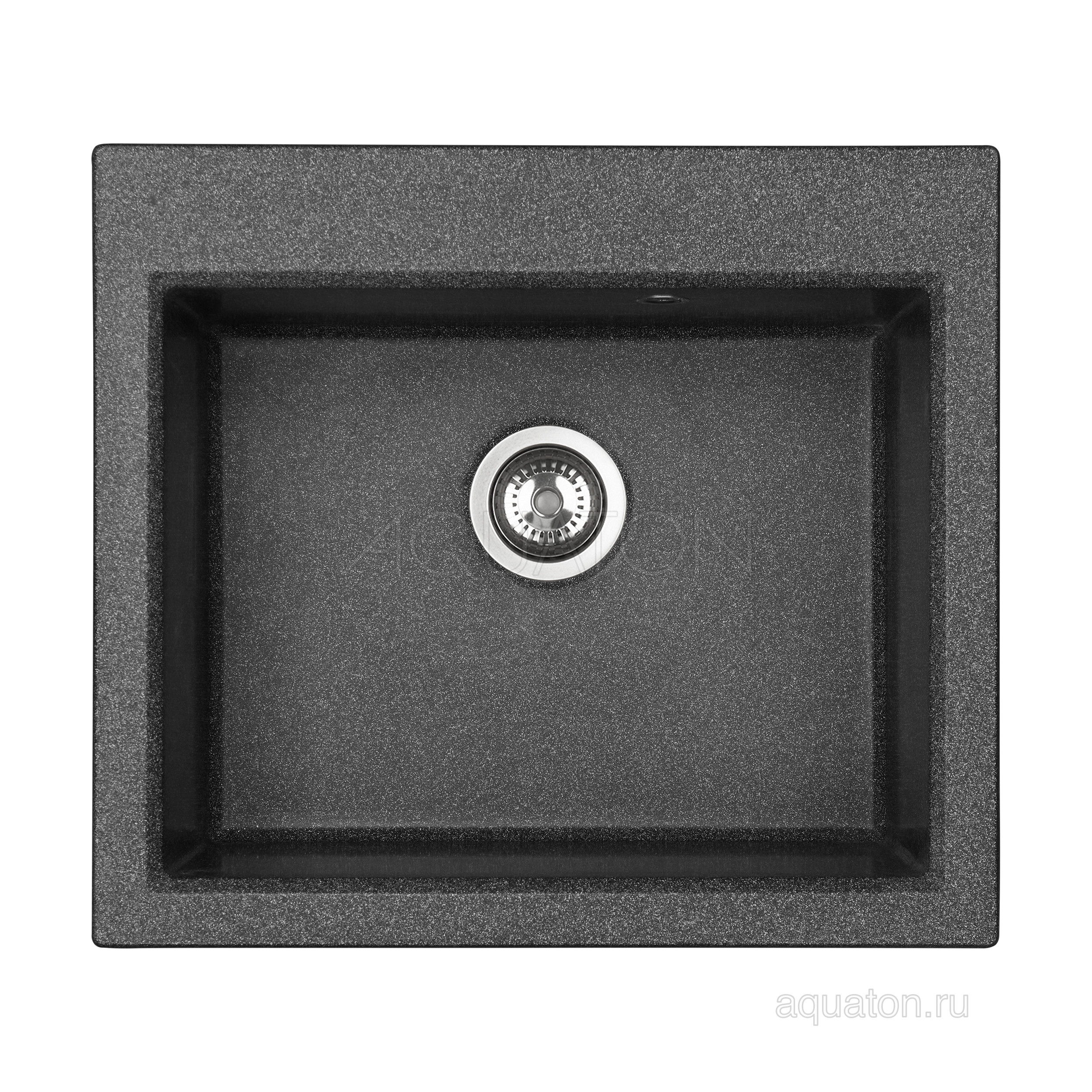 Мойка для кухни из литого мрамора графит 58х52см AQUATON Линеа 1A733032LW210