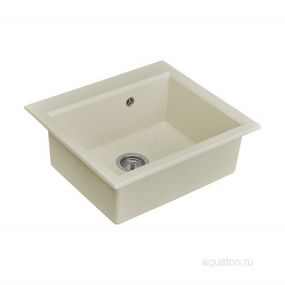 Мойка для кухни из литого мрамора жемчуг 58х52см AQUATON Линеа 1A733032LW240