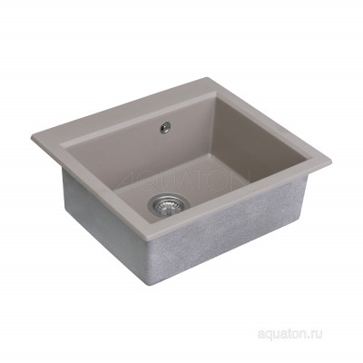 Мойка для кухни из литого мрамора серый шелк 58х52см AQUATON Линеа 1A733032LW250