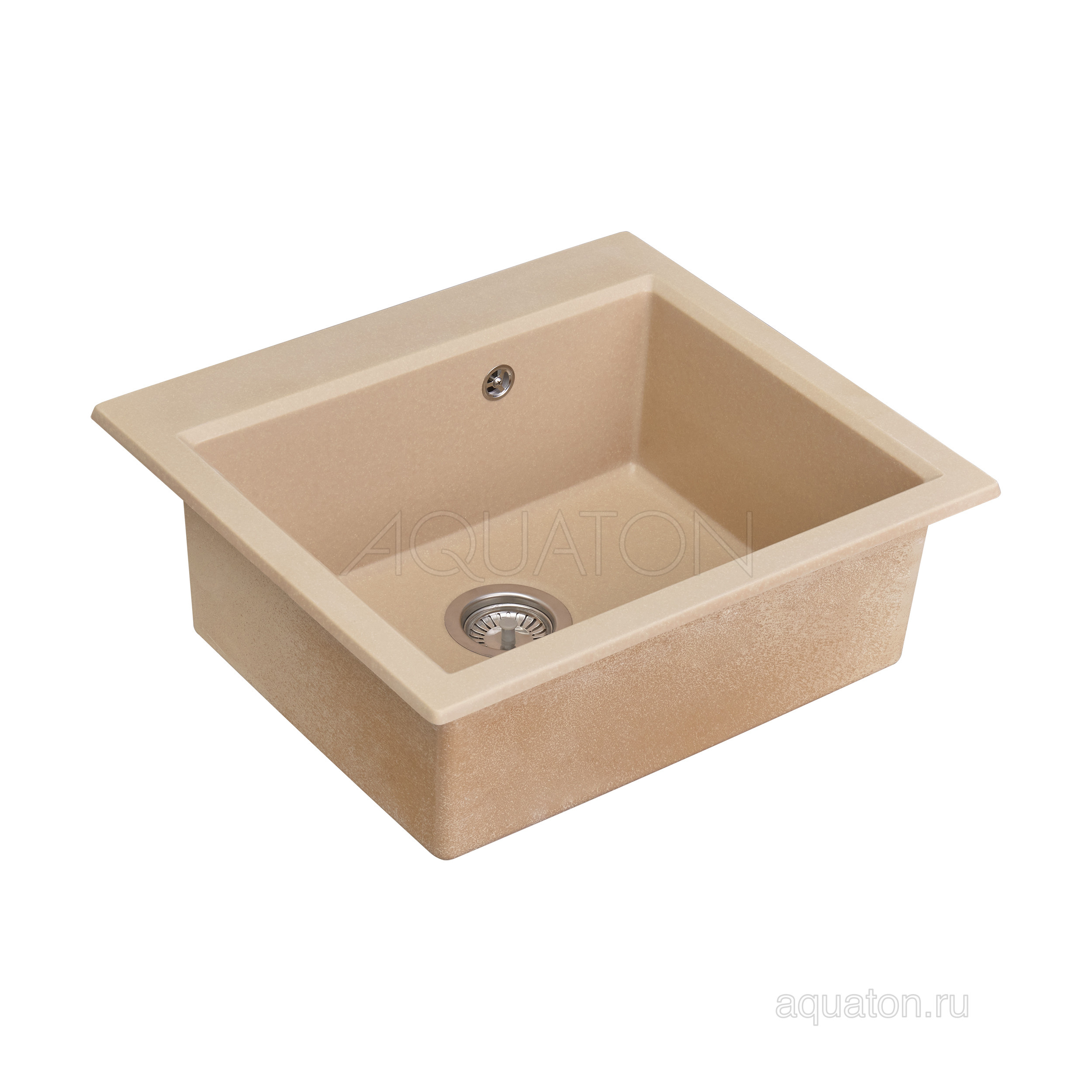Мойка для кухни из литого мрамора латте 58х52см AQUATON Линеа 1A733032LW260