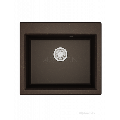 Мойка для кухни из литого мрамора кофе 58х52см AQUATON Линеа 1A733032LW280