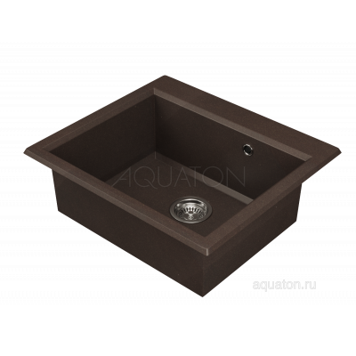 Мойка для кухни из литого мрамора кофе 58х52см AQUATON Линеа 1A733032LW280