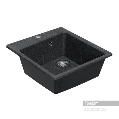 Мойка для кухни из литого мрамора графит 47х51см AQUATON Парма 1A713032PM210
