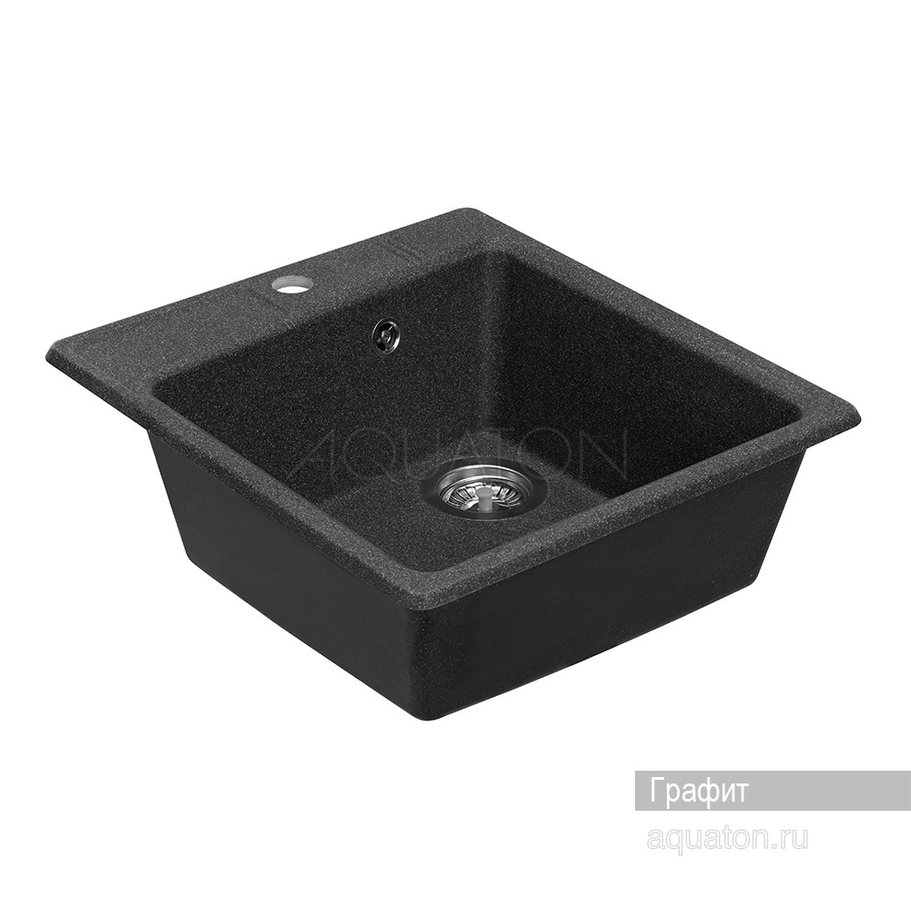 Мойка для кухни из литого мрамора графит 47х51см AQUATON Парма 1A713032PM210