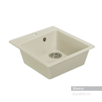 Мойка для кухни из литого мрамора жемчуг 47х51см AQUATON Парма 1A713032PM240