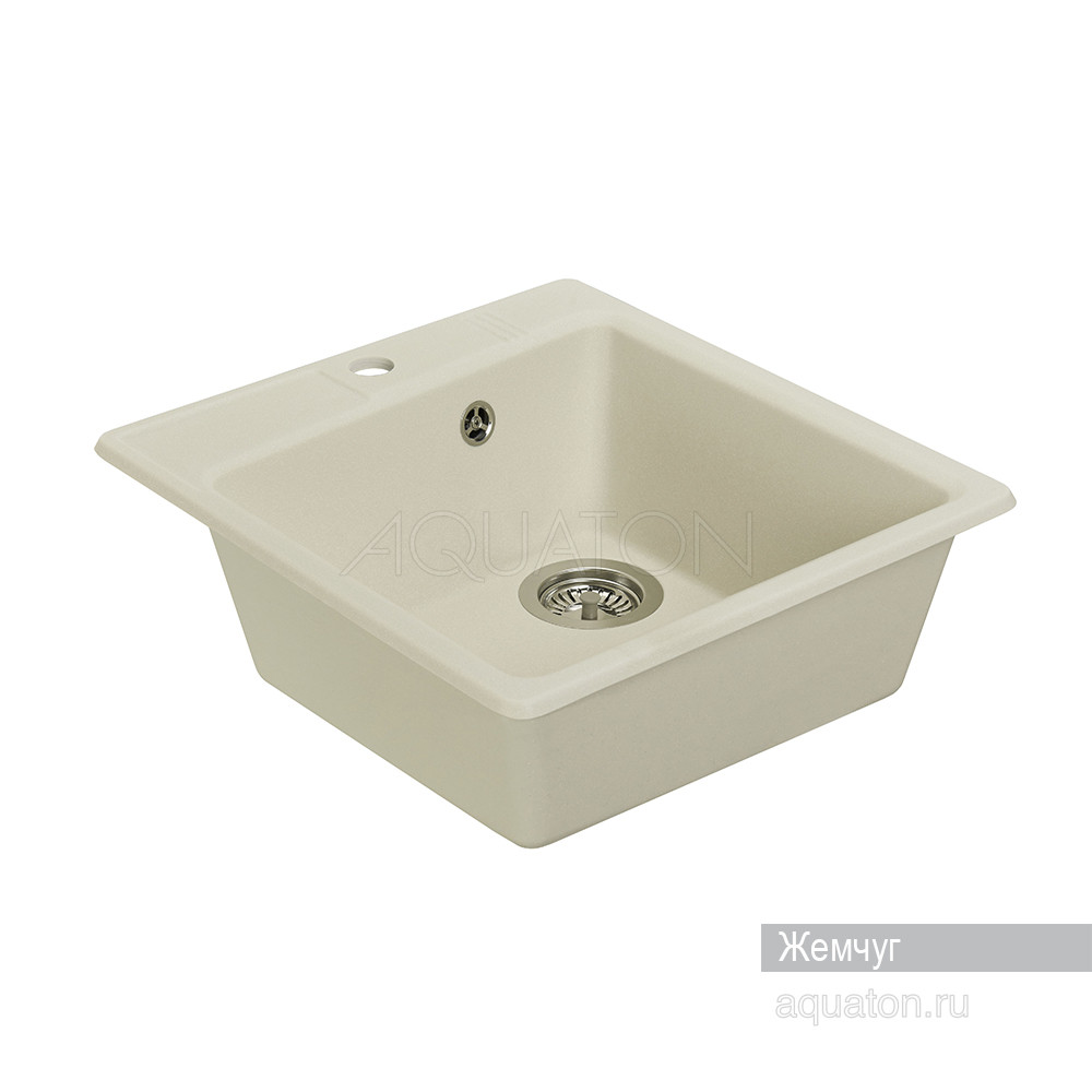Мойка для кухни из литого мрамора жемчуг 47х51см AQUATON Парма 1A713032PM240