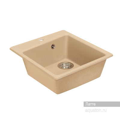 Мойка для кухни из литого мрамора латте 47х51см AQUATON Парма 1A713032PM260