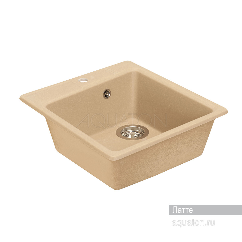Мойка для кухни из литого мрамора латте 47х51см AQUATON Парма 1A713032PM260