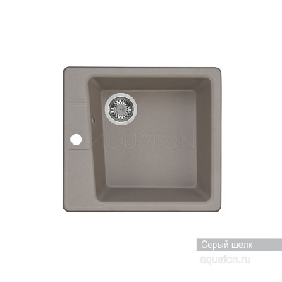 Мойка для кухни из литого мрамора серый шелк 47х51см AQUATON Парма 1A713032PM250