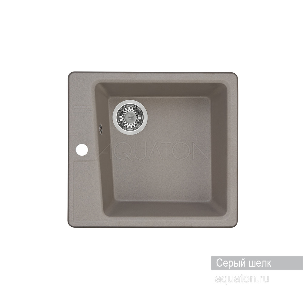 Мойка для кухни из литого мрамора серый шелк 47х51см AQUATON Парма 1A713032PM250