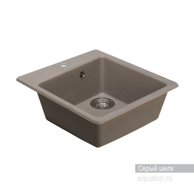Мойка для кухни из литого мрамора серый шелк 47х51см AQUATON Парма 1A713032PM250