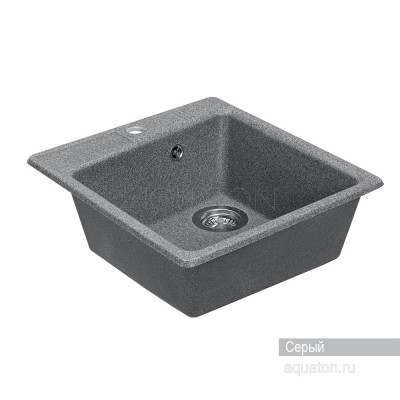 Мойка для кухни из литого мрамора серая 47х51см AQUATON Парма 1A713032PM230