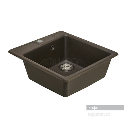 Мойка для кухни из литого мрамора кофе 47х51см AQUATON Парма 1A713032PM280