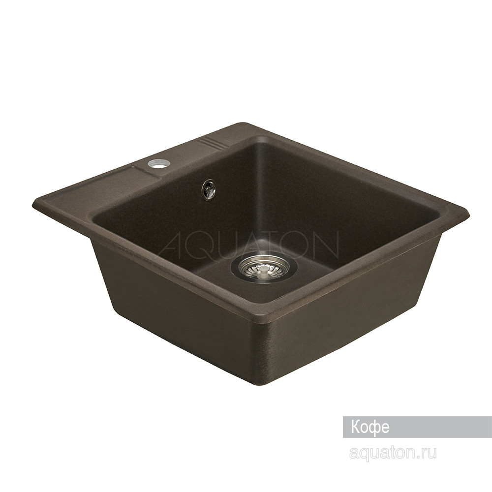 Мойка для кухни из литого мрамора кофе 47х51см AQUATON Парма 1A713032PM280