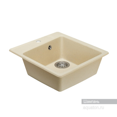 Мойка для кухни из литого мрамора шампань 47х51см AQUATON Парма 1A713032PM290