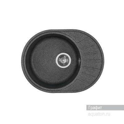 Мойка для кухни из литого мрамора графит 44х57см AQUATON Чезана 1A711232CS210