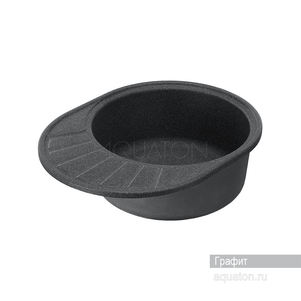 Мойка для кухни из литого мрамора графит 44х57см AQUATON Чезана 1A711232CS210