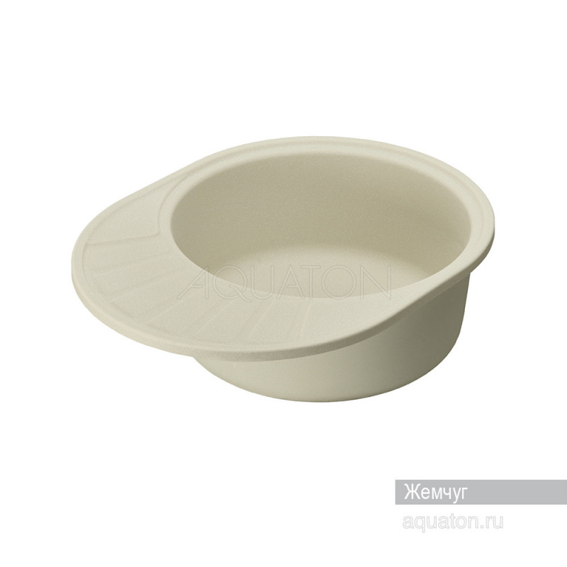 Мойка для кухни из литого мрамора жемчуг 44х57см AQUATON Чезана 1A711232CS240