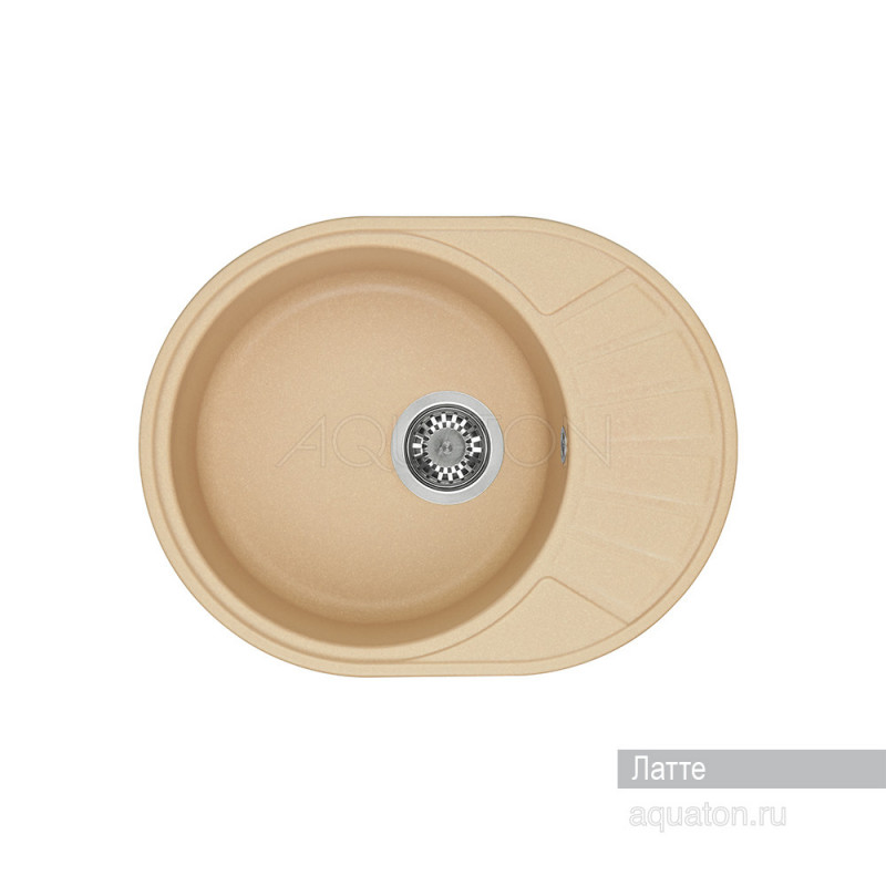 Мойка для кухни из литого мрамора латте 44х57см AQUATON Чезана 1A711232CS260