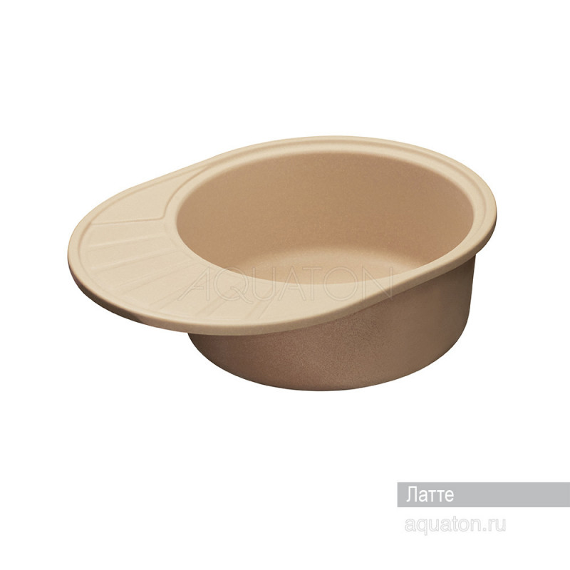 Мойка для кухни из литого мрамора латте 44х57см AQUATON Чезана 1A711232CS260