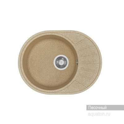Мойка для кухни из литого мрамора песочная 44х57см AQUATON Чезана 1A711232CS220