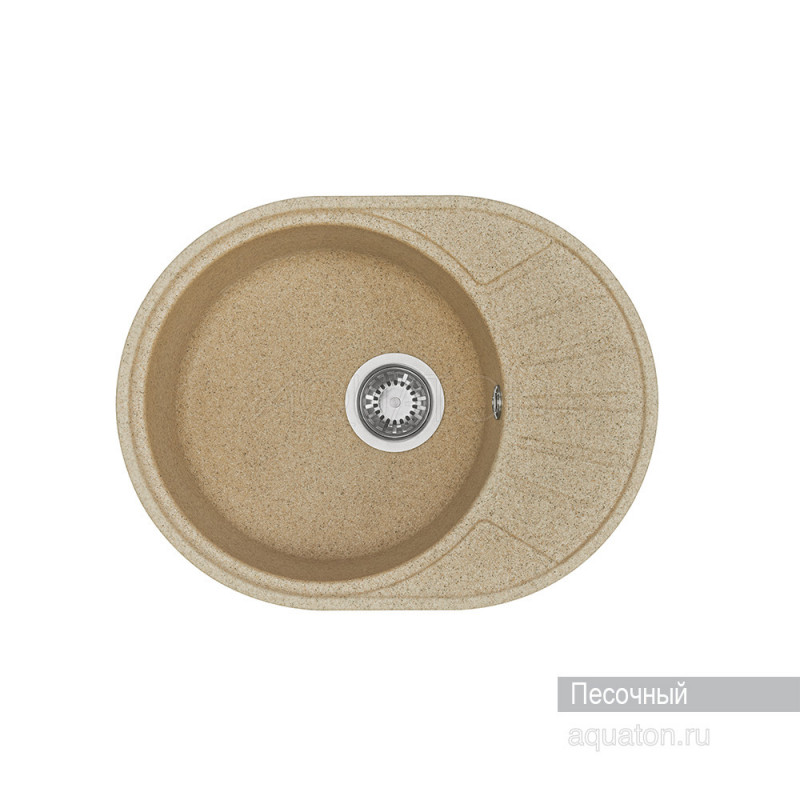 Мойка для кухни из литого мрамора песочная 44х57см AQUATON Чезана 1A711232CS220