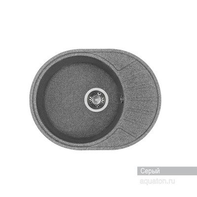 Мойка для кухни из литого мрамора серая 44х57см AQUATON Чезана 1A711232CS230