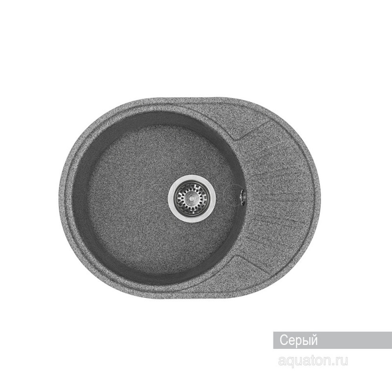 Мойка для кухни из литого мрамора серая 44х57см AQUATON Чезана 1A711232CS230